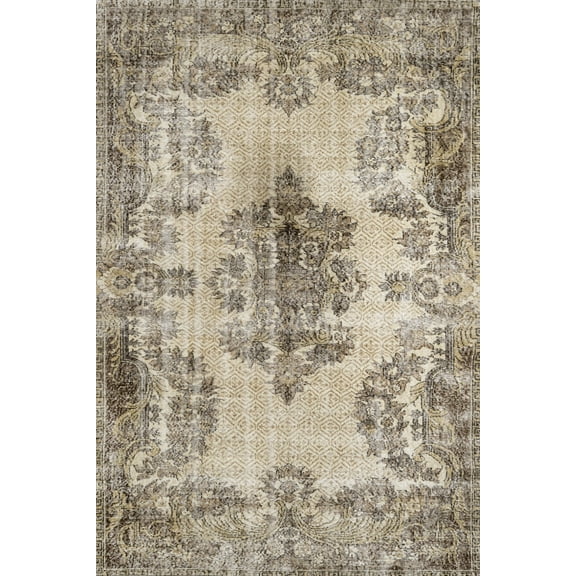 Brown Oriental Area Rugs for Living Room Washable Rugs Boho Moroccan Area Rug Soft Neutral Geometric Bohemian Carpet Distressed Indoor Rug for Bedroom Dining Room Office Foldable Nonslip Rug