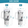 thumbnail image 3 of 40 oz Insulated Stainless Steel Tumbler Double Wall Stainless Steel Tumbler with 2-Way Drinking Grey Cute Donkeys Pattern, 3 of 9