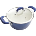 thumbnail image 4 of Kenmore Arlington Nonstick Ceramic Coated Forged Aluminum Induction Cookware, 12-Piece Set, Metallic Blue, 4 of 12
