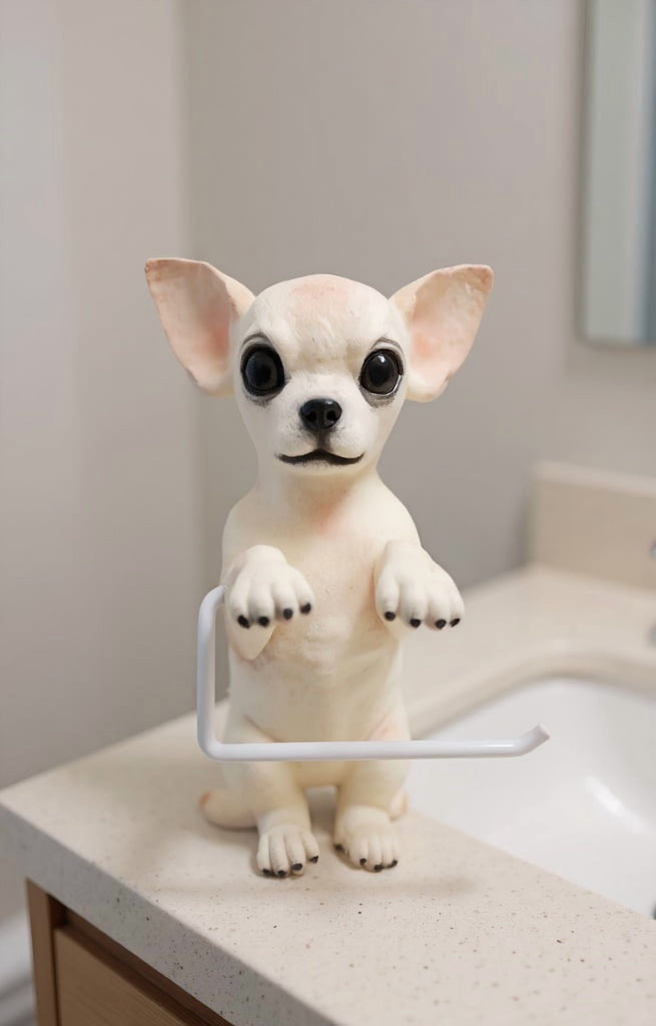2025 New Dogs Toilet Roll Holder Series,Super Realistic Puppies Eyes On You Tissue Rack,3D Resin Cute Dog Towel Rack,Wall Mouted Toilets Paper Storage Dispenser for Home Bathroom Kitchen,Chihuahua
