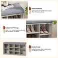 thumbnail image 4 of Kojooin Entryway Bench with Shoe Storage, Padded Seat, 10 Adjustable Cubbies and Side Pockets for Organised Storage, 4 of 9