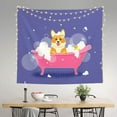 thumbnail image 2 of Yiaed Dog Washes in a Pink Bath Print Tapestry for Bedroom,Tapestry Wall Tapestries, Tapestry Aesthetic for Living Room Dorm Room 51" X 60", 2 of 6