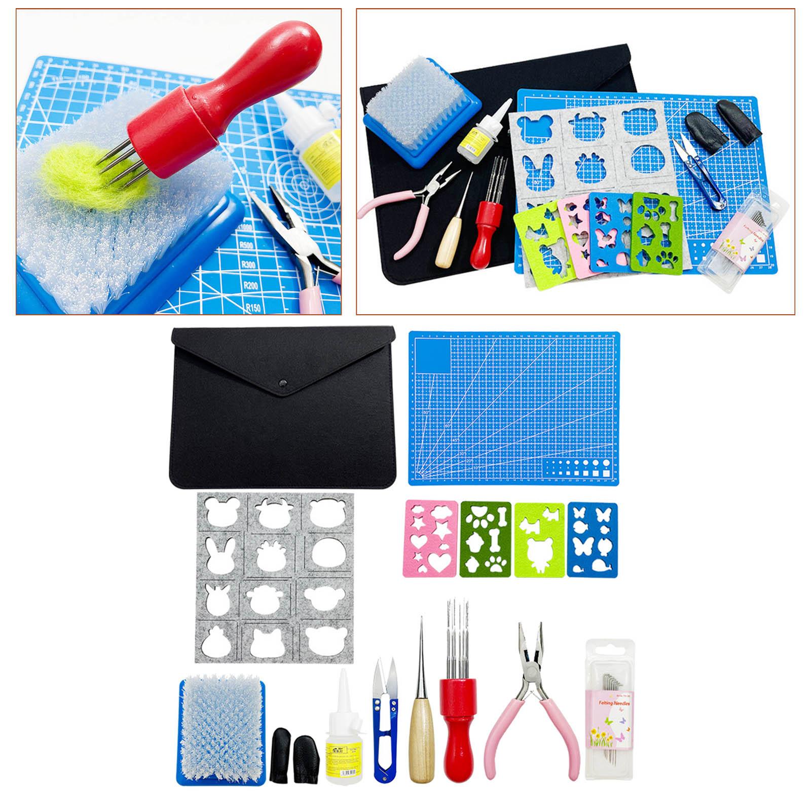 Wxqbjtam Needle Felting Starter Kit with Felt Bag Craft Gift DIY for Crafters
