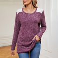 thumbnail image 3 of Scyoekwg Womens Tunic Tops Crew Neck Stripe Brushed Tunic Sweatshirts Loose Long Sleeve T Shirts Dressy Casual Blouses Fall Trendy Solid Color Lightweight Pullover (Wine,XXL), 3 of 8