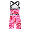 thumbnail image 2 of vastwit Kids Girls One Piece Athletic Swimsuit Criss Cross Bathing Suit Summer Beach Sports Swimwear Pink Hearts 6, 2 of 5