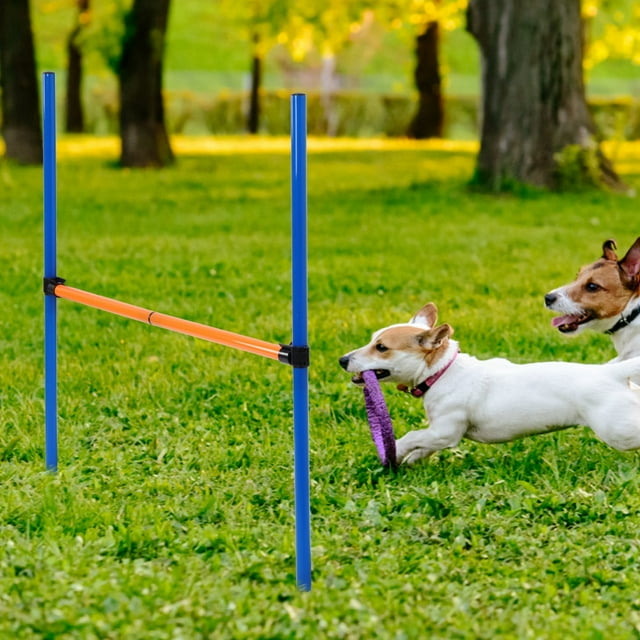 Dog Jump Hurdle,Plastic Outdoor Detachable Pet Dog Exercise Toy Dog Jump Hurdle Bar Versatile Functionality