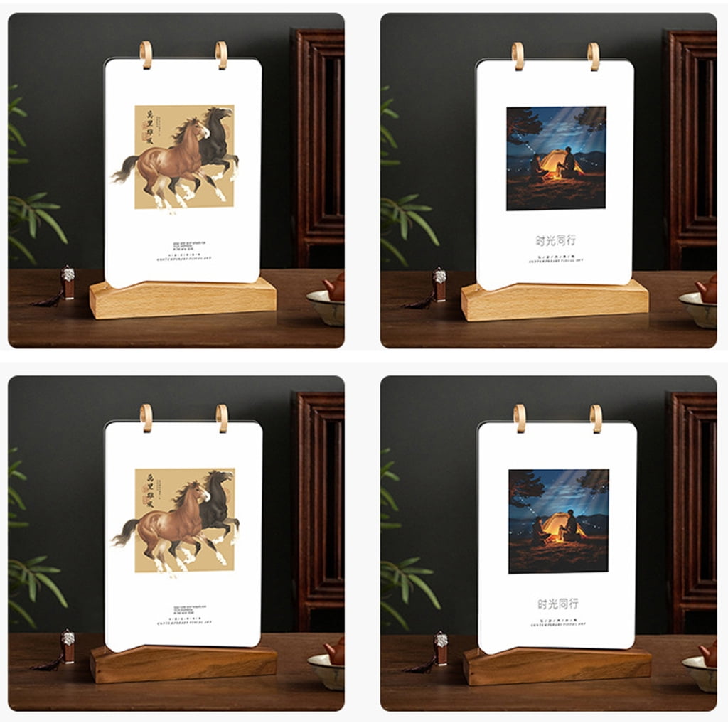 MOMOJIA 2026 Desktop Monthly Calendar With Acrylic and Wooden Display Stand Year of Horse Flipping Calendar for Home Office