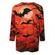 thumbnail image 4 of Camisa para mujer, moda informal, cuello cuadrado, manga 3/4, suelta, camiseta estampada de Halloween, top para mujer, 4 of 4