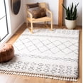 thumbnail image 4 of Safavieh Moroccan Fringe Scarlett Abstract Shag Area Rug, Ivory/Gray, 5'3" x 7'6", 4 of 12