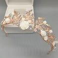 thumbnail image 4 of Shiny Rhinestones Noble Elegant Wedding Crown Delicate Flower Leaves Shape Bride Hair Crown Headband Hair Accessories, 4 of 8
