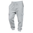 thumbnail image 5 of Men’s Heavyweight Cargo Sweatpants Elastic Waist Baggy Plaid Texture Jogger Trousers Fall Winter, 5 of 7