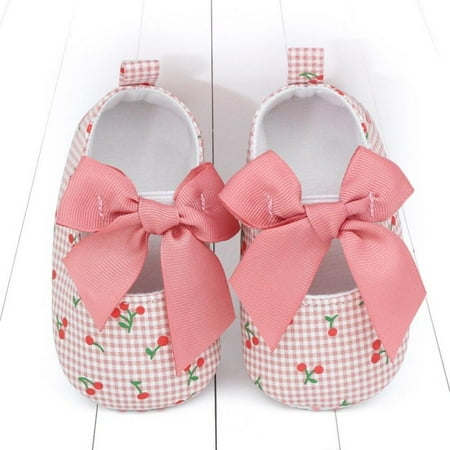 

MEROTABLE Baby Girls First Walkers Shoes Princess Bowknot Soft Sole Cloth Crib Shoes Sneaker