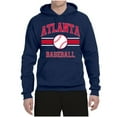 thumbnail image 2 of Wild Bobby City of Atlanta Baseball Fantasy Fan Sports Unisex Hoodie Sweatshirt, Navy, Large, 2 of 6