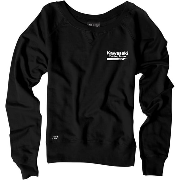 Kawasaki Womens Crew Sweatshirt (Charcoal, X-Large)