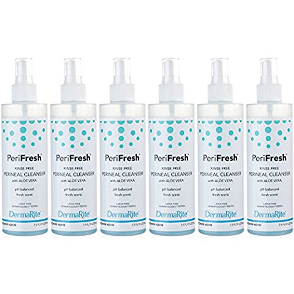 PeriFresh No Rinse Perineal Cleanser Spray, 6 Pack 7.5 oz Peri Bottle