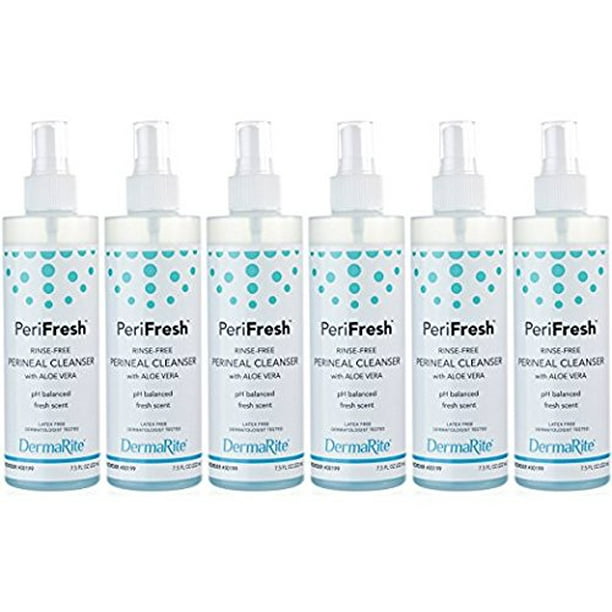 PeriFresh No Rinse Perineal Cleanser Spray, 6 Pack 7.5 oz Peri Bottle