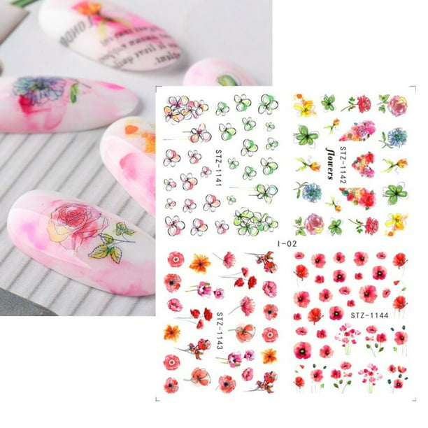 4 piezas de pegatinas de uñas de agua de diseño de invierno Set árbol de Navidad arte de uñas calcomanía negro hojas de verano DIY manicura Slider NFSTZ1066-1113 Tan Jianjun unisex