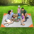 thumbnail image 6 of LNKOO Large Beach Blanket Sand Proof Oversized Waterproof Travel Upgrade Beach Mat Sand Free Folding Washable Outdoor Picknick with 4 Stakes& 1 Carabiner (79" x 55"), 6 of 7