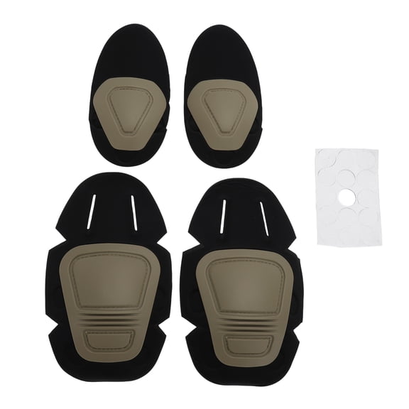 Unique Bargains One Size Elbow Knee Pads Set 45-180° Bend Protective Gear Set for Cycling Skateboarding Khaki TPE Plastic Shell