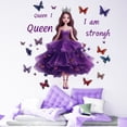 thumbnail image 1 of Adhesivos de pared con vestido morado para niña inspiradora, reina I Am S, 1 of 3