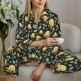 thumbnail image 6 of Lsque Octopuses And Leaves Pattern Long Sleeve Pajama Set for Women - Soft 2-Piece Sleepwear and Loungewear Set with Pockets, Comfy Nightwear-Large, 6 of 7