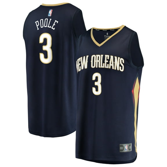 Men's Fanatics Jordan Poole Navy New Orleans Pelicans Fast Break Replica Jersey - Icon Edition
