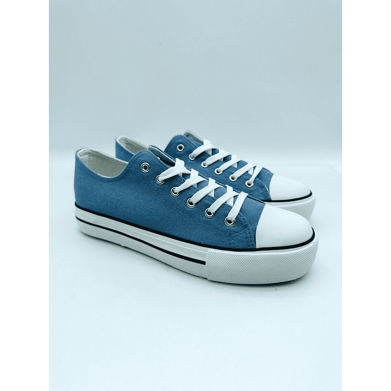 Olivia Miller Women's Santa Manza Lace up Sneakers- Denim, US 10M