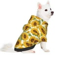 thumbnail image 2 of Fotbe Sunflowers Print Small Dog Sweater Hoodies Pet Grey Hooded Soft Fleece Sweatshirts with Pocket Fall Winter Puppy Cat Sweaters Warm Clothes-Large, 2 of 7