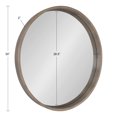 thumbnail image 2 of Kate and Laurel Hutton Round Decorative Wood Frame Wall Mirror, 30 Inch Diameter, Graywash, 2 of 6