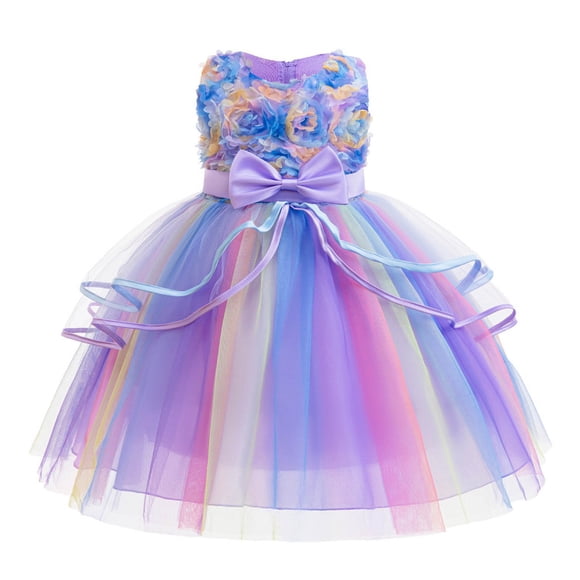 Zshosam Baby Dresses Dresses Flower Girls Asymmetrical with Ruffles Sleveless Swing Party Gowns A-Line Dress Size 9T 11T,(Purple 9-11 Years)