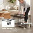 thumbnail image 4 of PawHut Dog Crate on Wheels, 24 Inch Metal Dog Cage, 4 of 10