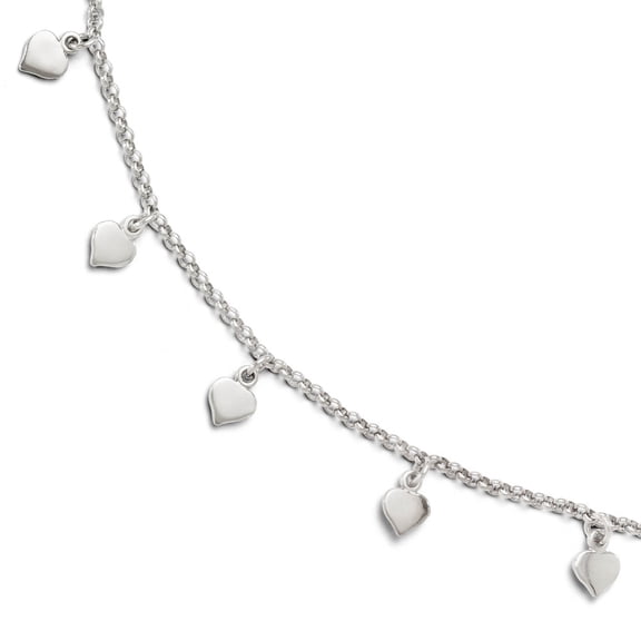 Sterling Silver Adjustable Anklet (9-10) - 5.5 Grams - Inch - Measures 2mm Wide