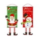 thumbnail image 1 of 2 piezas de bandera de tela navideña de 115 x 40 cm, pancarta de Papá Noel, pancarta de muñeco de nieve, pancarta navideña de tela para colgar, decoración navideña, decoración navideña para uso, 1 of 6