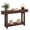 brownish red, variant on Space-Saving 2-Tier Farmhouse Console Dining Table – Fluted Rectangular Wooden Entryway Table with Storage Shelf – Ideal for Living Room, Hallway, or Foyer – Brown Red