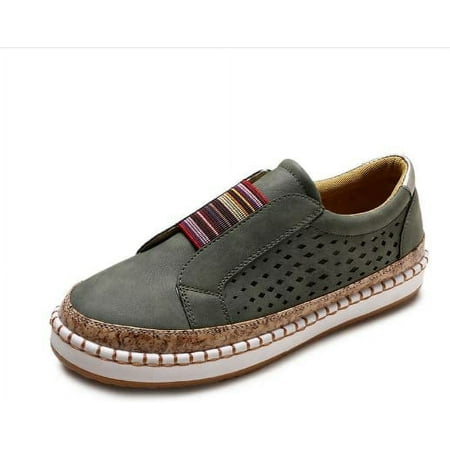 

Women Premium Casual Sneaker Platform Sandals Orthopedic Slip-on Walking Shoes Fashion Flat Casual Shoes (Color : Green Size : 42)
