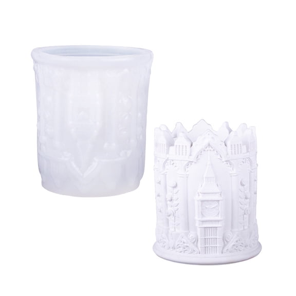 Creative Silicone Mold Big Clock Tower Shape Planter Moulds Cup Moulds Suitable for Hand-Making Cups