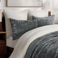 thumbnail image 4 of EVERGRACE Velvet Quilt Set Queen Size, Luxurious Soft Striped Channel Bedding Set, Lightweight Velvet Comforter for All Season, Oversized Bedspread Coverlet with 2 Matching Shams, Charcoal Gray, 4 of 8