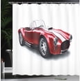 thumbnail image 4 of Ambesonne Cars Shower Curtain, Old Fashioned Vintage Artwork, 69"Wx70"L, Red, 4 of 5