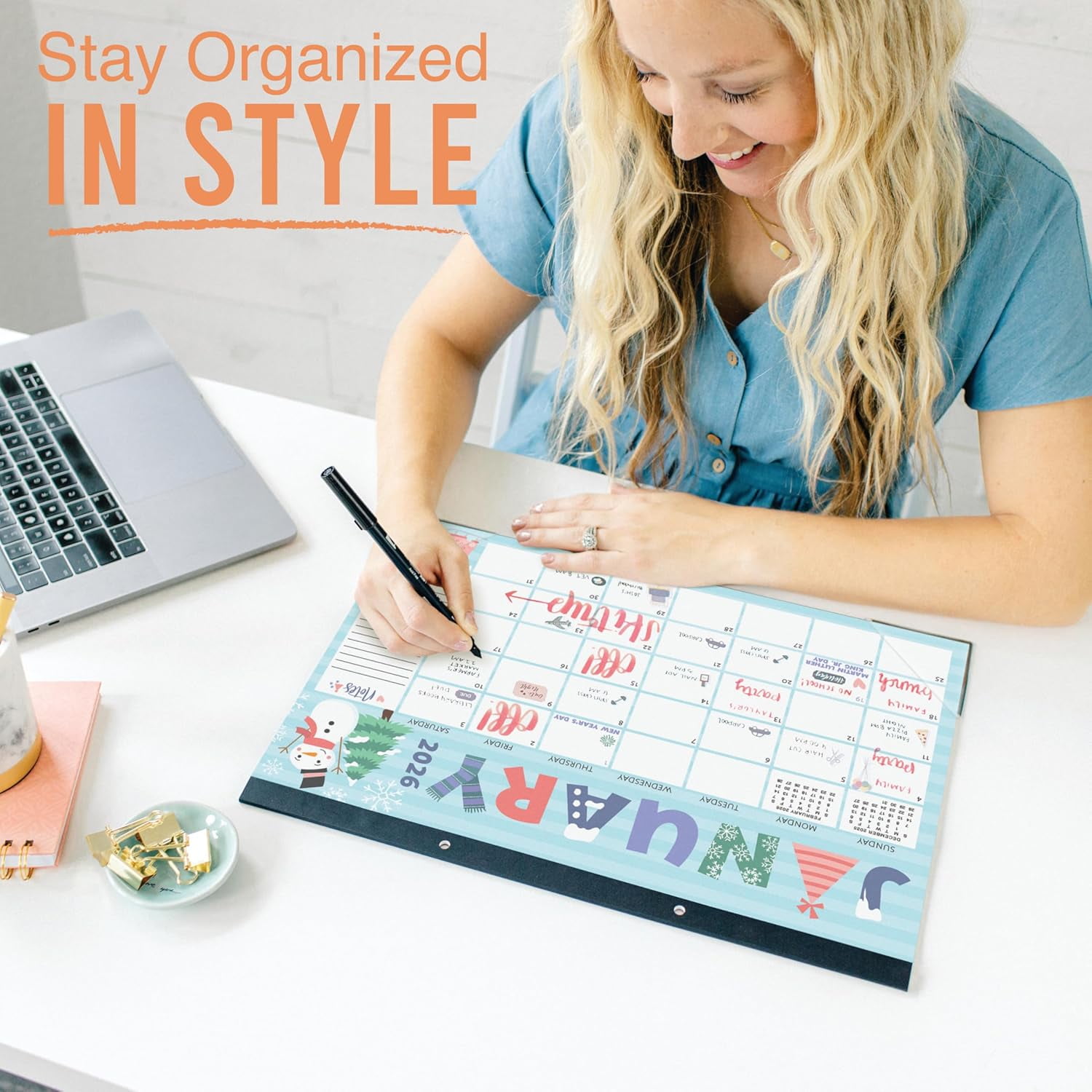 Large Teacher Desk Calendar 2026-2027 - Desktop 2026, 18-Month Calendars for Home, Office & Classroom, Cute Classroom Must Haves, Appreciation Gifts