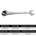 thumbnail image 2 of Ratcheting Wrench, Ratcheting Open End Wrench for Nuts, Double Open end Ratcheting Wrench Plum Bayonet Quick Ratchet Wrench for Tube Hose Oil Pipe Repairment, 2 of 9