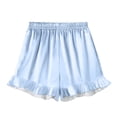 thumbnail image 6 of Girl's Silk Satin Loungewear Set 3Pcs Short Sleeve Button-Down Shirts with Shorts and Pants Lounge Sets Lightweight Summer Casual Outfits, 6 of 6