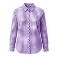 thumbnail image 4 of GUACER Womens Long Sleeve Blouses Gingham Collared Button Down Shirts Loose Casual Fall Tops, 4 of 8