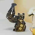 thumbnail image 6 of Big Lucky Cat Figurine Feng Shui Statue Sculpture, Desktop Welcoming , Resin Wealth for Desk Bookcase Display Color, 6 of 10