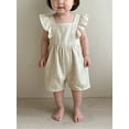 thumbnail image 4 of WIBACKER 6M-3T Infant Baby Girl Ruffled Sleeveless Romper Casual Summer Jumpsuit Cotton Linen Clothes, 4 of 13