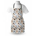 thumbnail image 3 of Earth Tones Apron Flourishing Hydrangea Flowers in Abstract Style Skinny Stems with Leaves, Unisex Kitchen Bib Apron with Adjustable Neck for Cooking Baking Gardening, Brown Blue White, by Ambesonne, 3 of 3