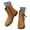 Khaki, variant on WEAIXIMIUNG Ankle Boots for Women Dressy Wedge Women's Autumn and Winter Leather Face Solid Color Side Zipper Ankle Boots Warm Casual Temperament Buckle Boots