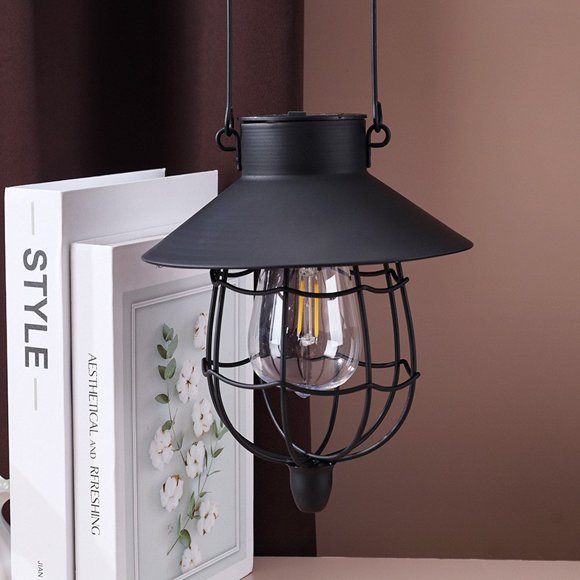 SSZMDLB Solar Lanterns Outdoor Hanging, Vintage Metal Solar Lights with Warm White LED, Auto On/Off Solar Powered Lanterns for Garden Patio Yard Pathway, Decorative Solar Lamp