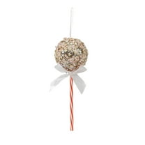 SLYNSHome Peppermint Candy Ornament,Hanging Candy Balls Decoration Christmas Candy Cane Balls for Christmas Tree Party Home Decor - Gold