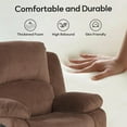 thumbnail image 5 of Classic Recliner Manual Chair with Soft Padded Headrest and Armrest, Overstuffed Recliner Single Sofa Chair for Living Room, Bedroom, Brown, 5 of 7