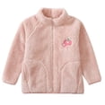 thumbnail image 5 of 4-5 Years Child Childrens Warm Jacket Boys And Girls Simple And Plush Jacket Zipper Cardigan School Pink Sweatshirt, 5 of 5